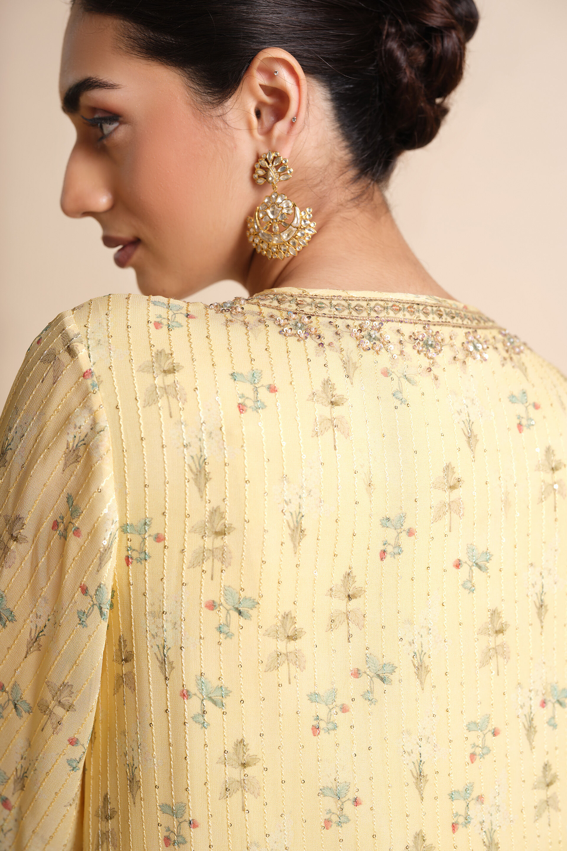 Hana Printed Kaftan - Yellow, Yellow, image 6